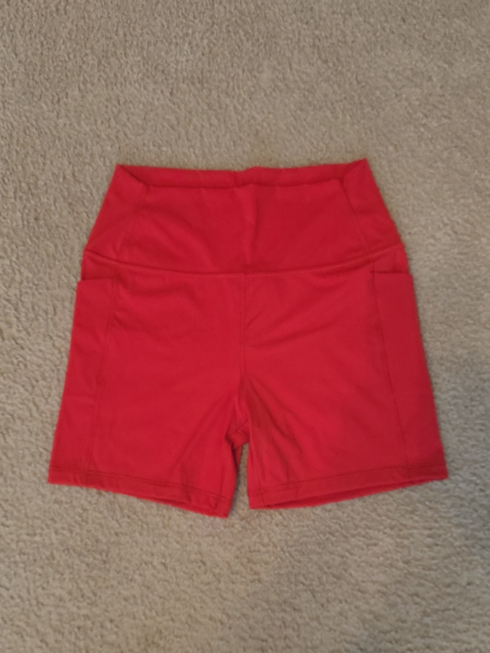 CRZ YOGA High-Waist Red Performance Shorts